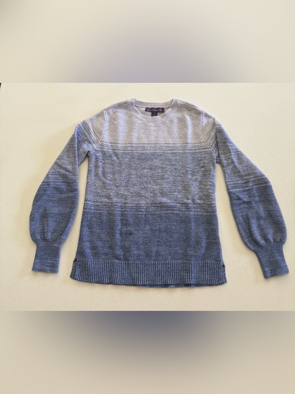 Gloria Vanderbilt Purple Ombre Crewneck Sweater
